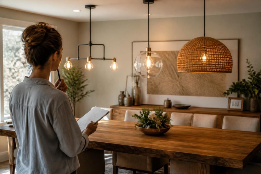 Comment choisir la bonne suspension au-dessus d’une table à manger